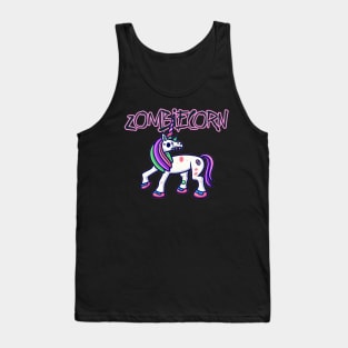 Horror Zombie Unicorn Drawing - Macabre Fantasy Art Tank Top